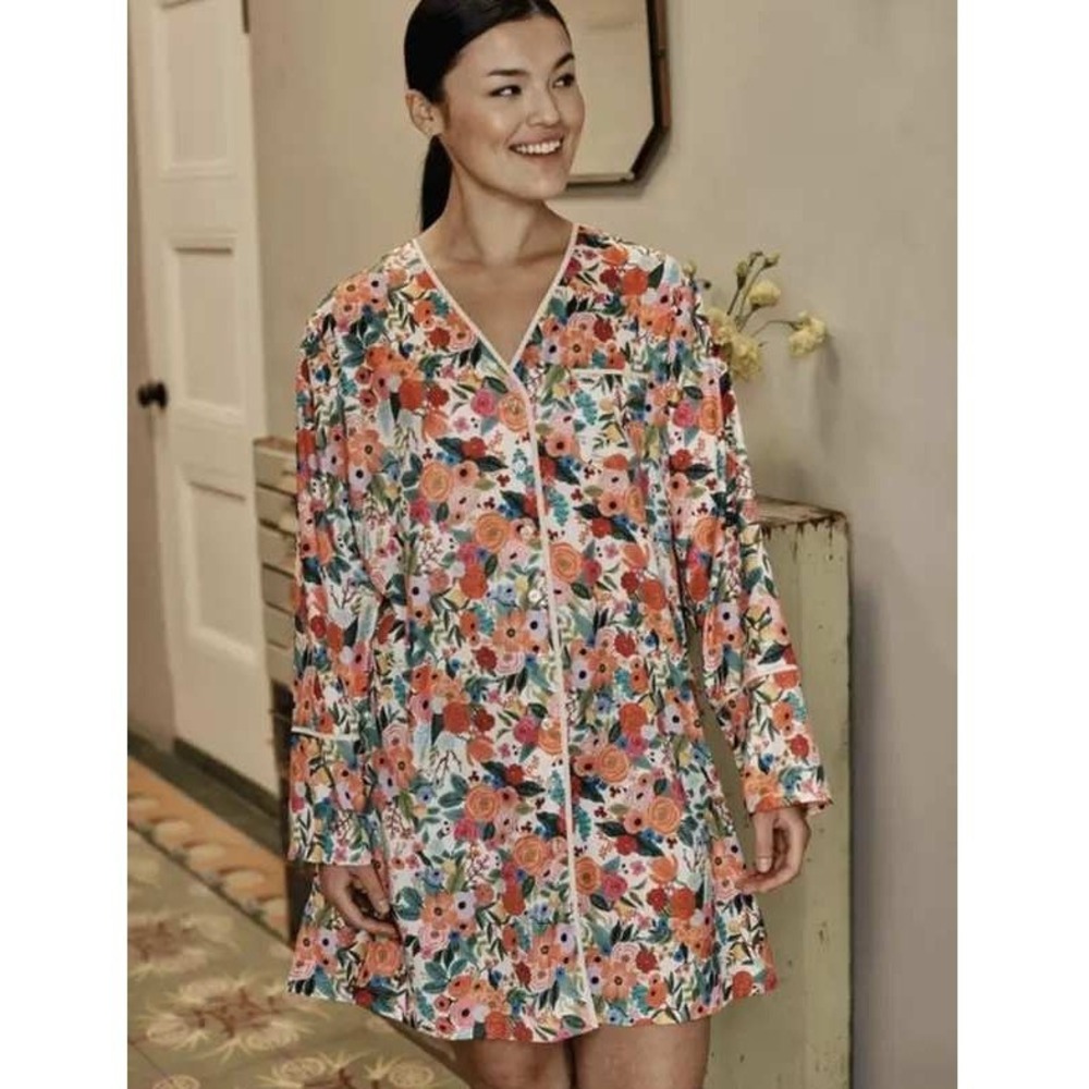 Rifle Paper Co. x Summersalt Garden Party Cloud 9 Sleep Shirt Dress Size XS - Picture 1 of 7